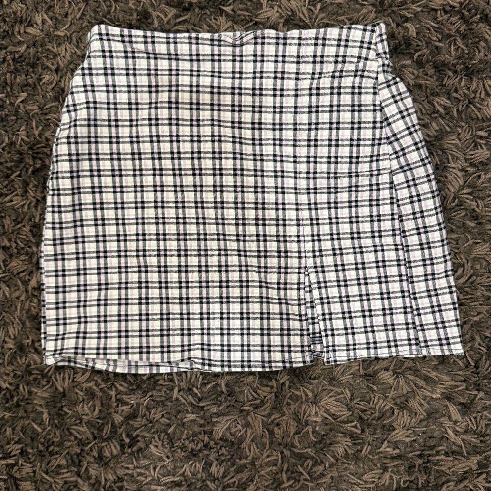 Charlotte Russe Black and White Plaid Mini Skirt